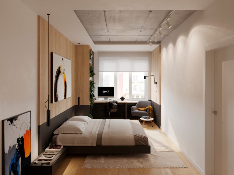 Loft-style bedroom with wood — Mustard Space apartments, view 20