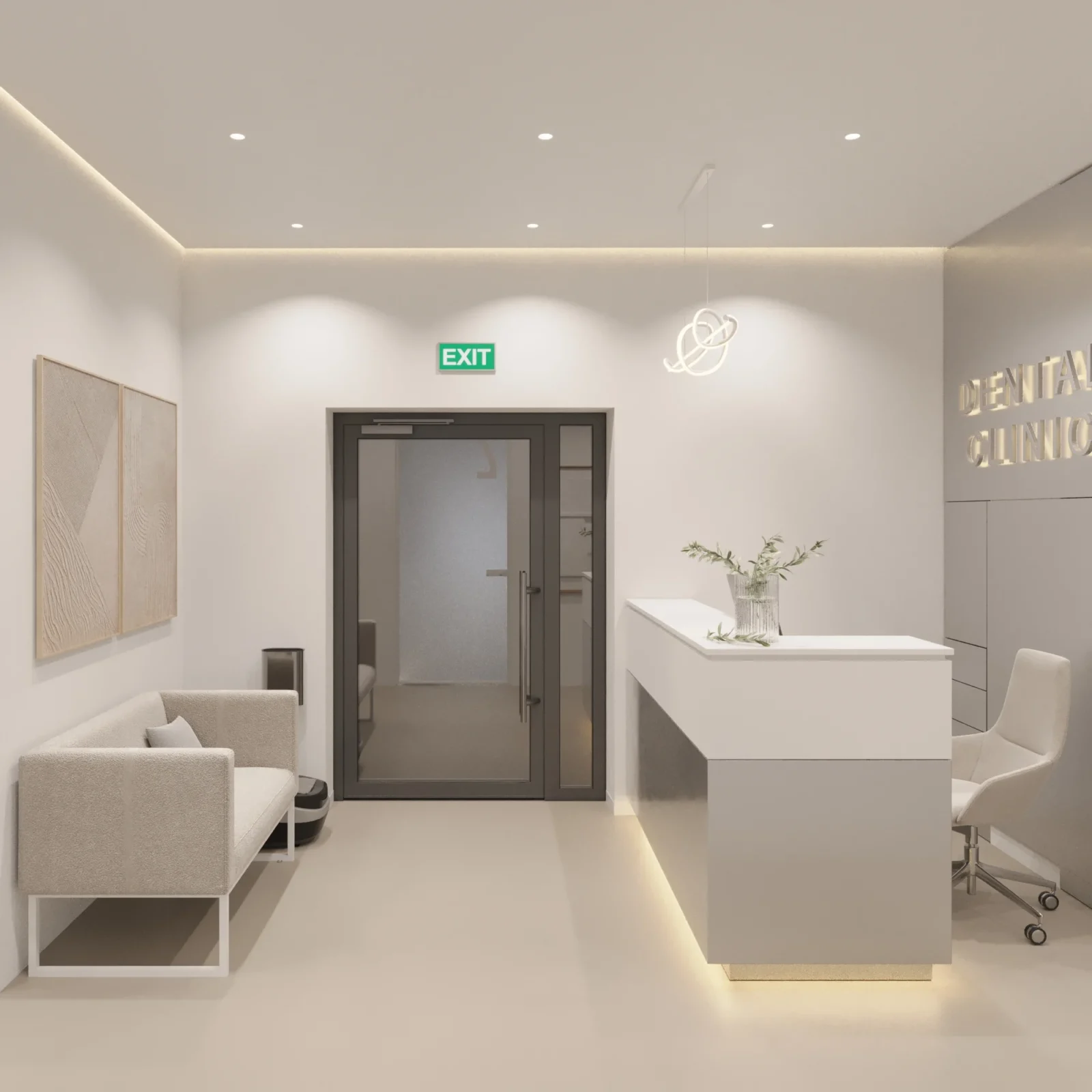 Приміщення під стоматологічну клініку після проєкту SPACE DESIGN: рецепція — стоматологічна клініка в Чернівцях, ракурс 6